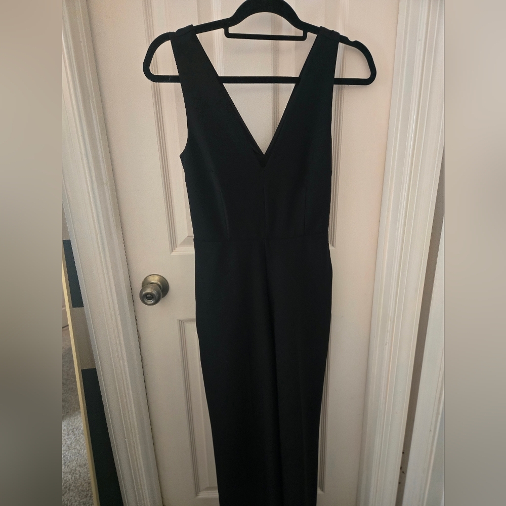Abercrombie & Fitch Black V-Neck Sleeveless Jumpsuit